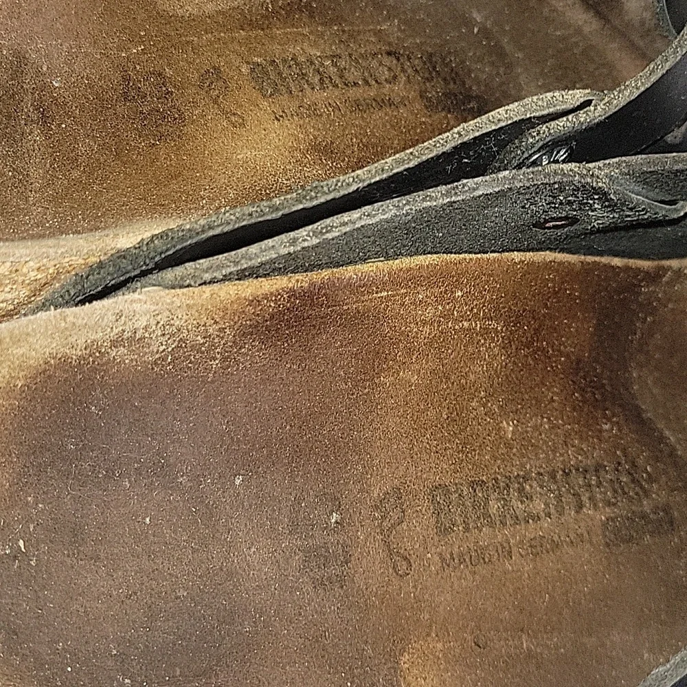 Birkenstock Black Leather Slip on Clog Sandals Sz 43 M10